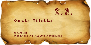 Kurutz Miletta névjegykártya